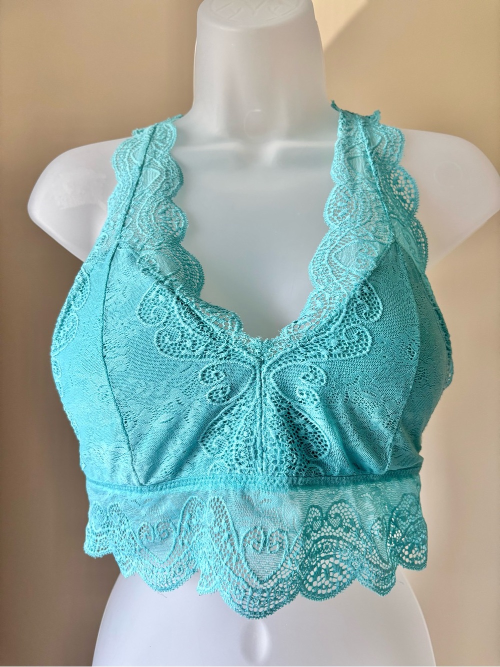 Zenana Turquoise Lacy Bralette - Size L